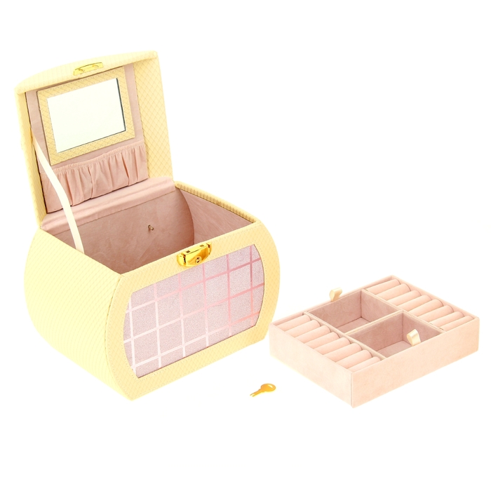 Шкатулка с отделениями под бижутерию "Крем"