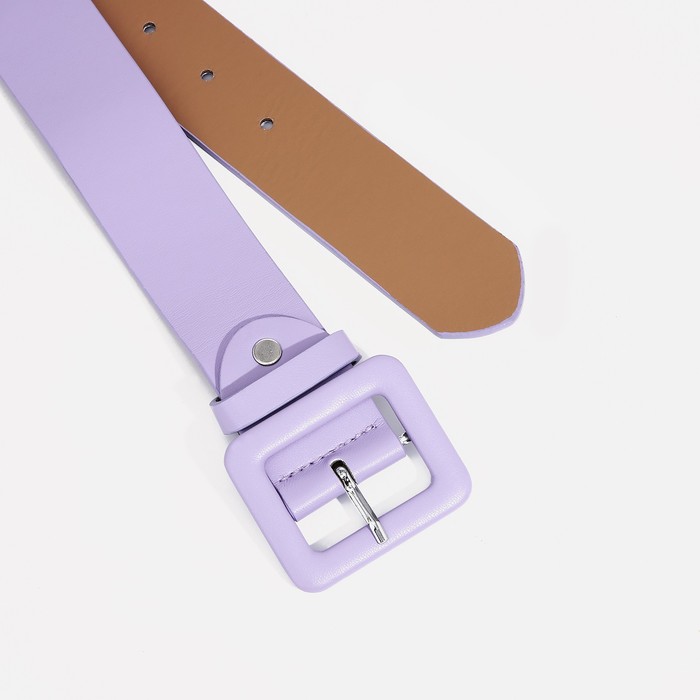 фото Ремень женский, ширина 3.3 см, винт, пряжка под кожу, цвет сиреневый