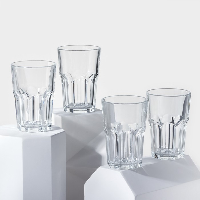 Набор стаканов «Время дегустаций. Лонг-дринк», стеклянный, 420 мл, 4 шт набор стаканов для виски 4 шт 300 мл люминарк время дегустаций p9244