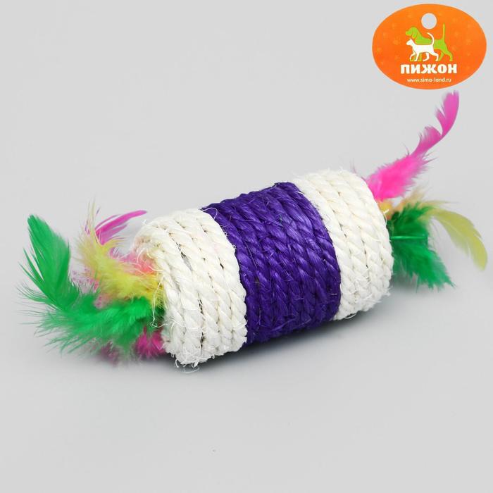 

Игрушка-погремушка сизалевая Конфетка, 6,5 х 3,5 см, микс