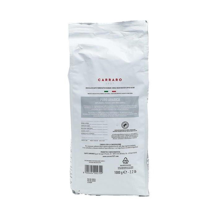 

Кофе в зер.Caffe Carraro Puro Arabica 1KG