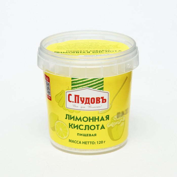 Лимонная кислота пищевая С.Пудовъ, 120 г цена и фото