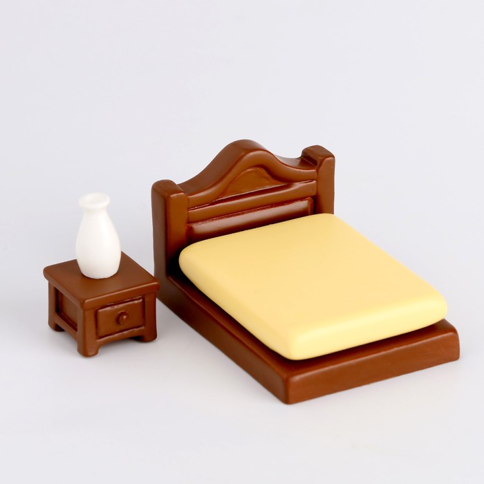 Миниатюра кукольная «Спальное место», набор кровать и тумба