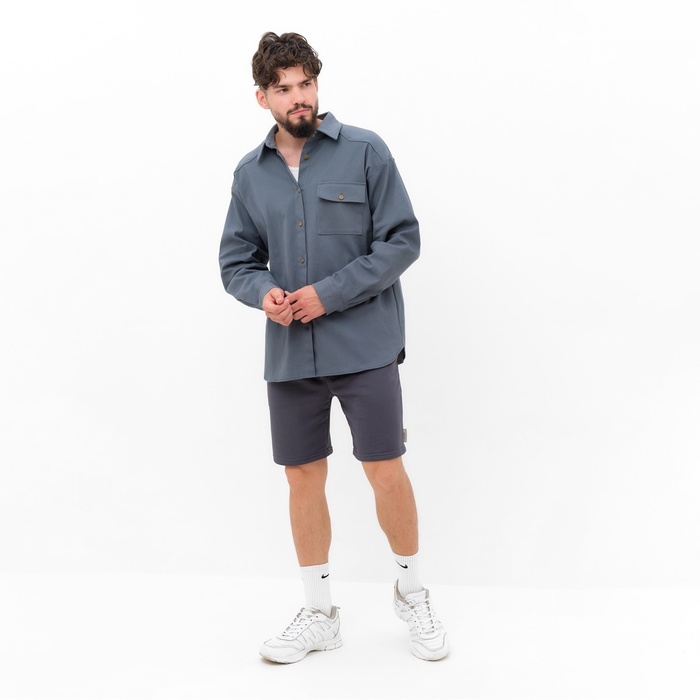 фото Рубашка мужская mist oversize размер 50, графитовый