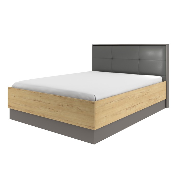 Кровать с ПМ «Бруно», 1600×2000 мм, цвет дуб вотан / серый графит кровать бруно 1600×2000 мм с ортопедической решеткой цвет дуб вотан серый графит