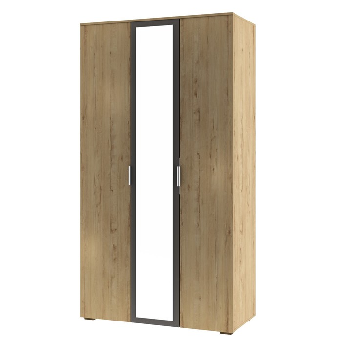Шкаф 3-х дверный «Бруно», 1200×540×2270 мм, цвет дуб вотан / серый графит шкаф 3 х дверный бруно 1200×540×2270 мм цвет дуб вотан серый графит