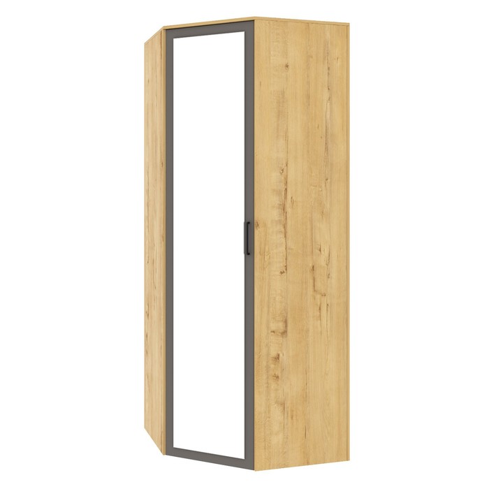 Шкаф угловой «Бруно», 860×860×2270 мм, с зеркалом, цвет дуб вотан / серый графит шкаф 3 х дверный бруно 1200×540×2270 мм цвет дуб вотан серый графит