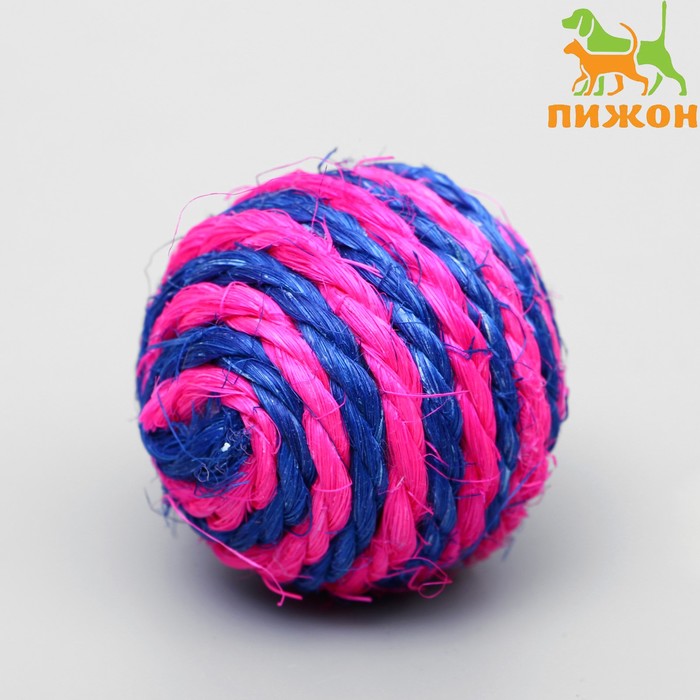 Мяч сизалевый Полосатик, 5 см, микс цветов цена и фото