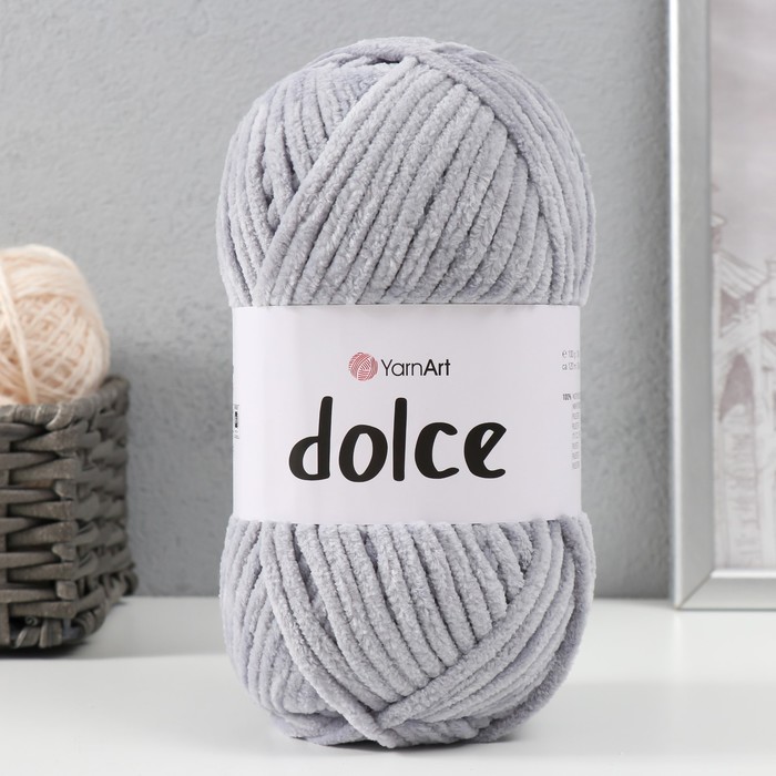 

Пряжа "Dolce" 100% микрополиэстер 120м/100гр (782 св.серый)