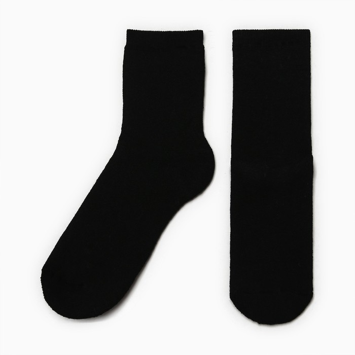 Носки детские махра внутри, цвет чёрный, размер 22