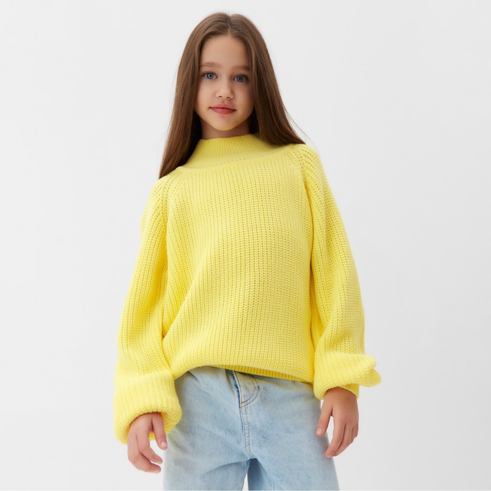 Свитер для девочки MINAKU, цвет жёлтый, рост 140 см футболка для девочки рост 140 см цвет светло жёлтый