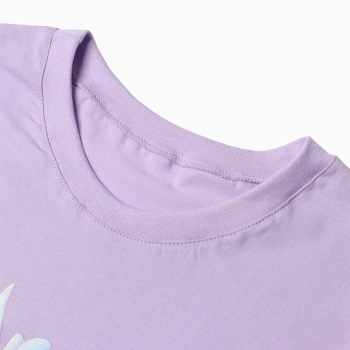фото Комплект женский домашний (футболка,шорты), цвет сиреневый/дракон, размер 46 tusi