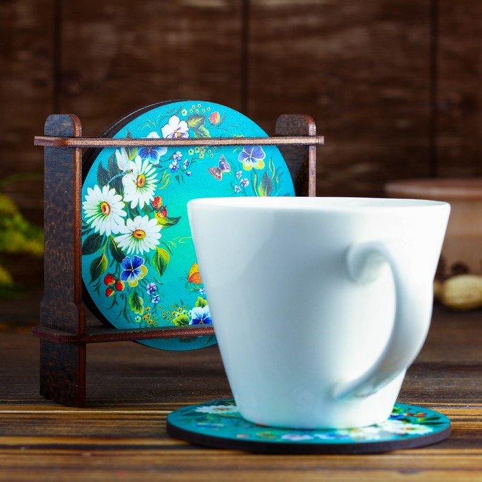 Набор подставок под горячее «Ромашки», 4 шт