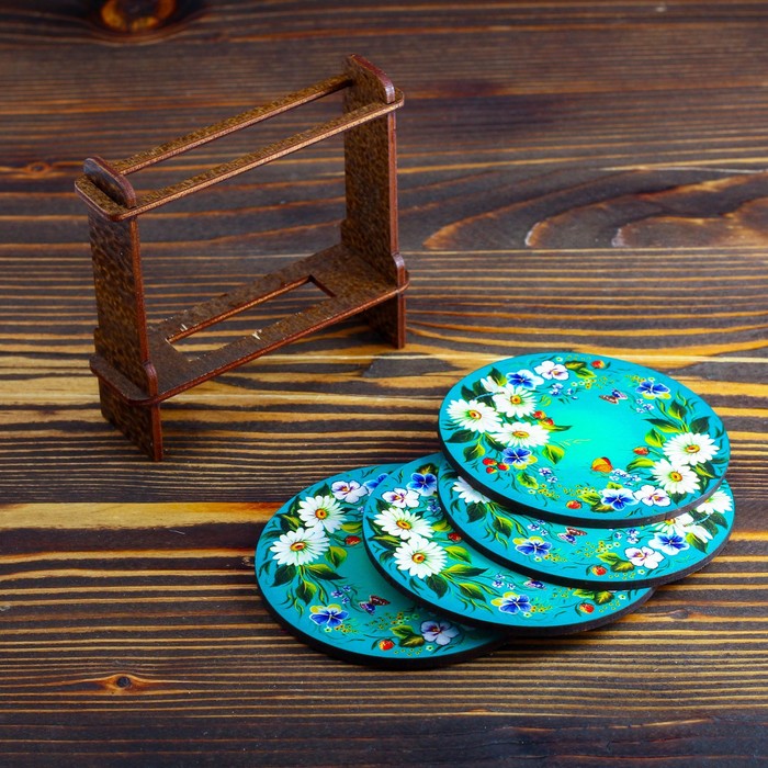 Набор подставок под горячее «Ромашки», 4 шт