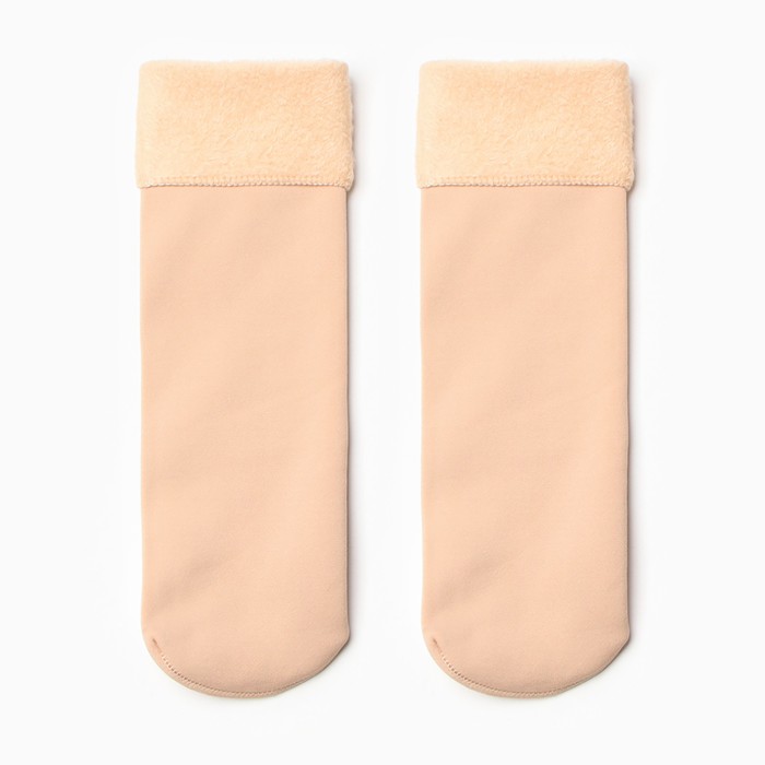 Носки женские MINAKU с начесом, цвет беж, размер 36-39 (23-25 см)