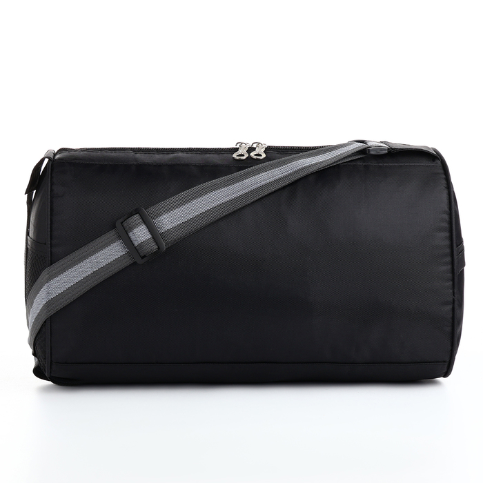 фото Сумка спортивная на молнии, длинный ремень, цвет чёрный