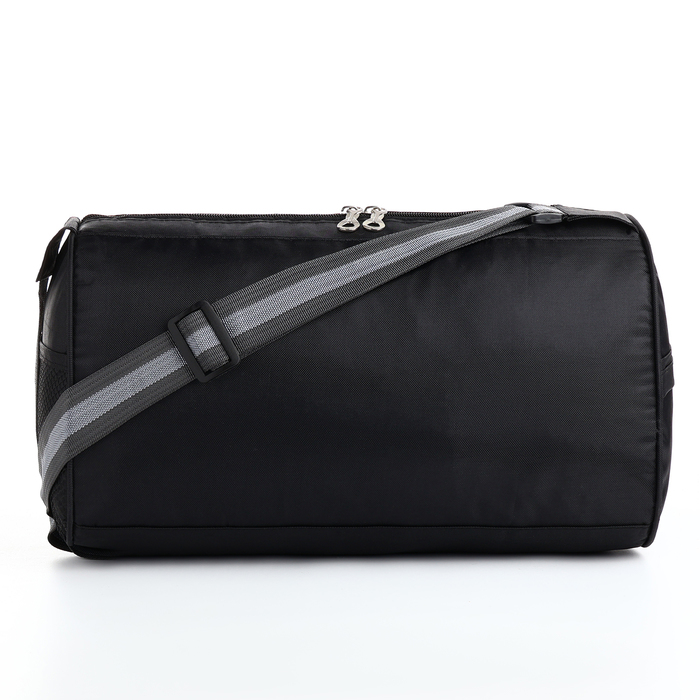 фото Сумка спортивная на молнии, длинный ремень, цвет чёрный/синий