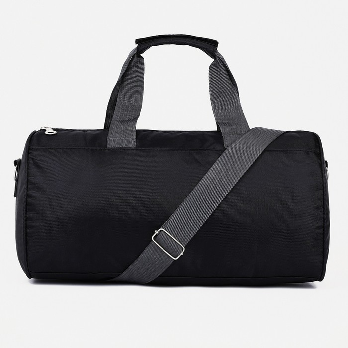 фото Сумка спортивная на молнии, длинный ремень, цвет чёрный/красный