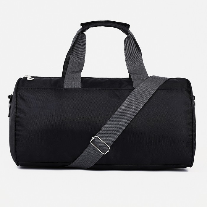 фото Сумка спортивная на молнии, длинный ремень, цвет чёрный/красный