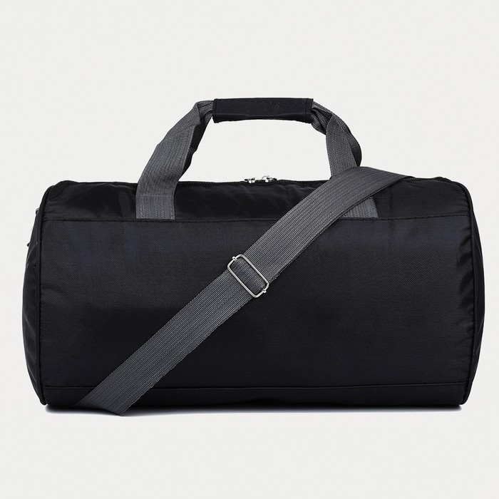 фото Сумка спортивная на молнии, длинный ремень, цвет чёрный