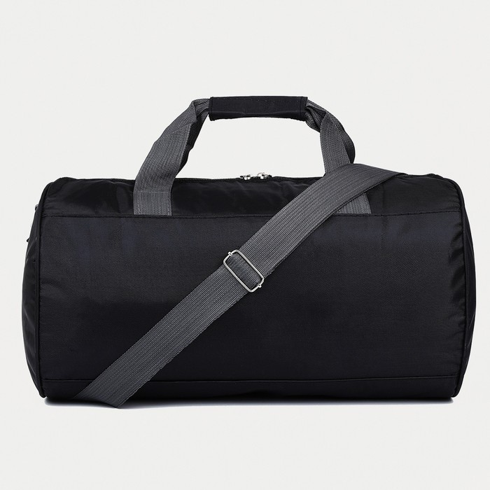 фото Сумка спортивная на молнии, длинный ремень, цвет чёрный