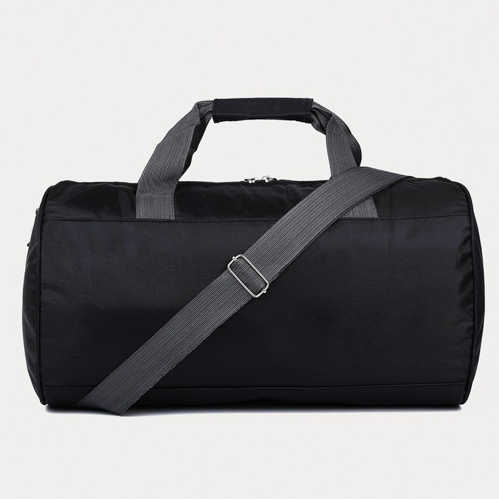 фото Сумка спортивная на молнии, длинный ремень, цвет чёрный/красный