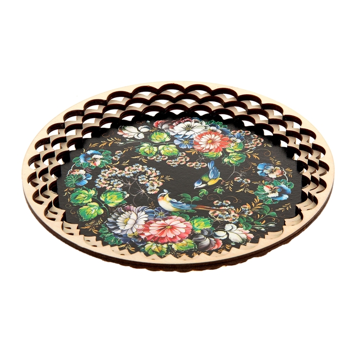 Поднос «Птицы и цветы», 20 см