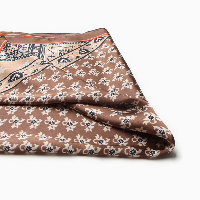 фото Платок женский minaku 70*70 см, коричневый