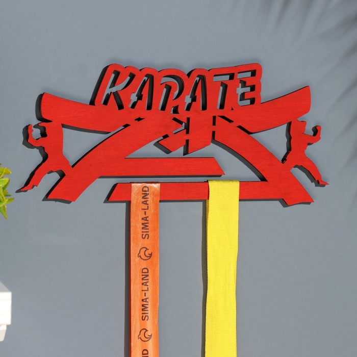 

Медальница "Карате" красный цвет, 28х12 см