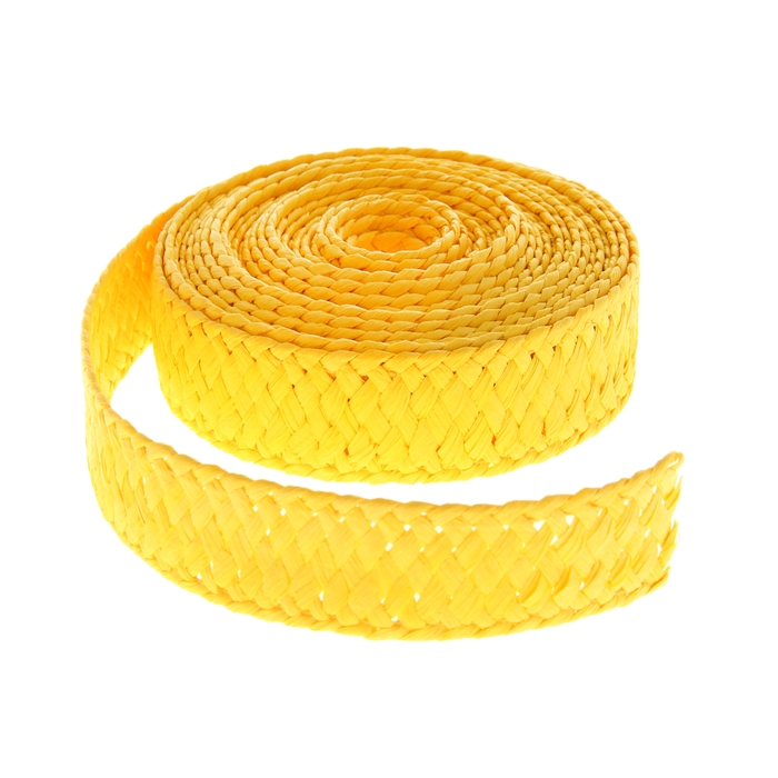 Лента декоративная плетёная, цвет жёлтый