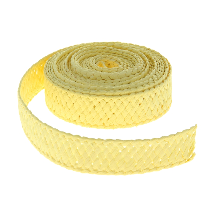 Лента декоративная плетёная, цвет лимонный
