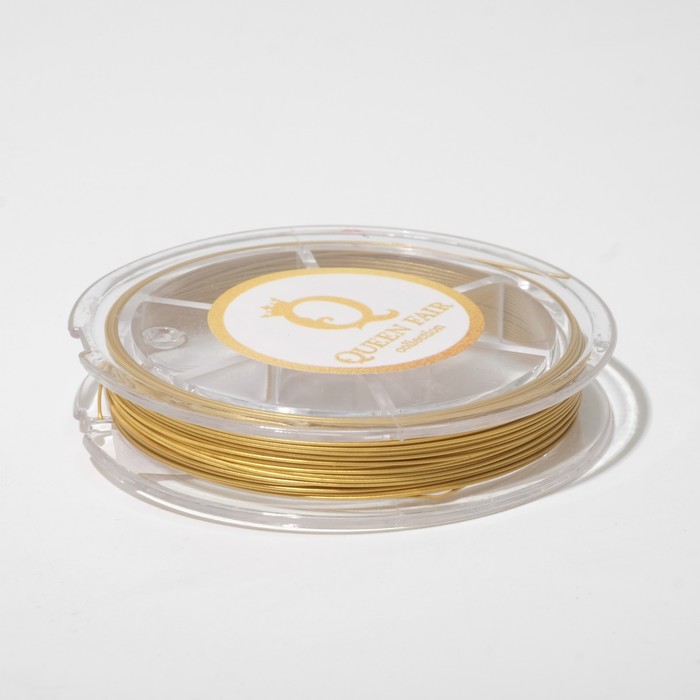 Японская проволока из нержавеющей стали с нейлоновым покрытием d04 мм L10 м цвет золото 469₽