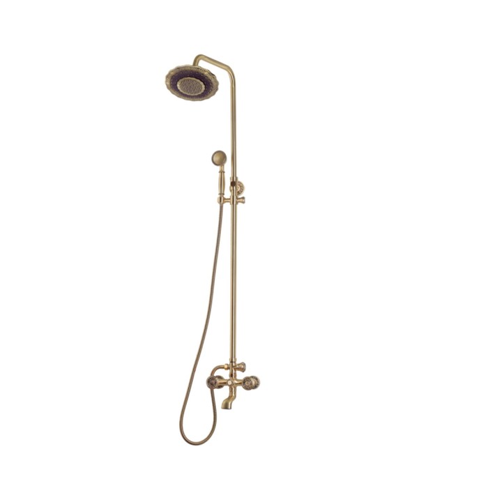 Душевая система Bronze de Luxe 10121DF, тропический душ, лейка, излив 100 мм, латунь душевая система bronze de luxe royal 10121df бронза