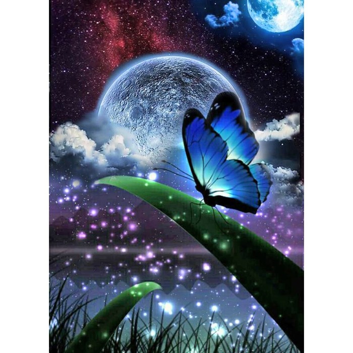 Алмазная мозаика «Лунная бабочка» 30 × 40 см алмазная мозаика 10х15 красивая бабочка блест