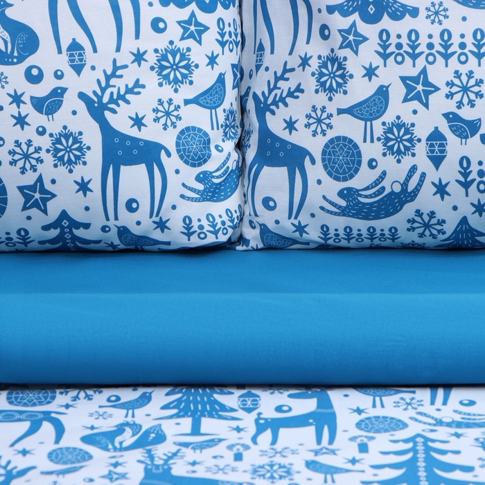 

Постельное бельё "Этель" 1.5 сп Winter forest 143х215 см,150х214 см, 70х70 см 2 шт,бязь 125 г/м2