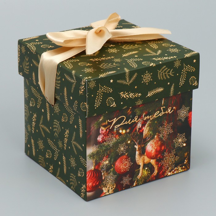 Коробка складная «Новогодние шары», 10 × 10 × 10 см складная коробка шары 22 × 30 × 10 см