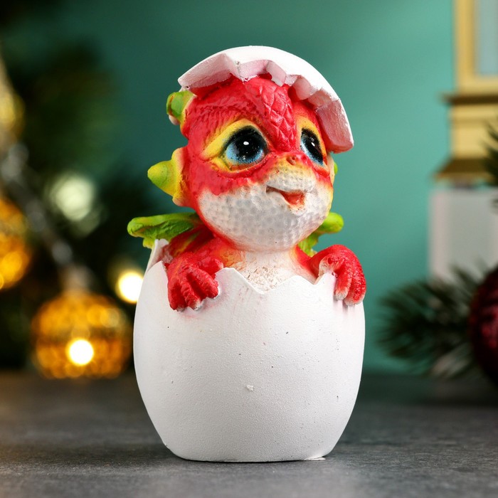 

Фигура "Дракошка в яичке" красная, 5,5х5х8см