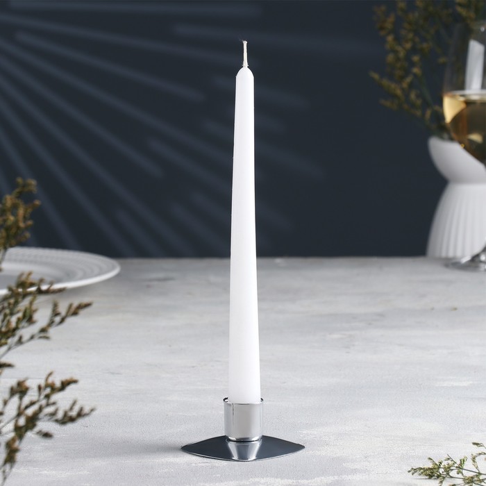 Подсвечник Квадрат металл на одну свечу, 7х3 см, хром подсвечник металл на 1 свечу квадрат 3х7 см белый