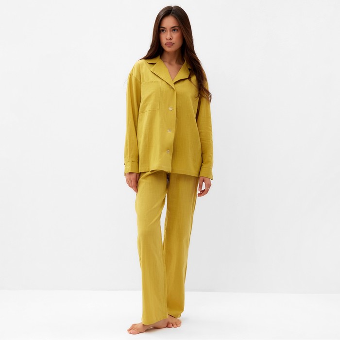 

Комплект женский (рубашка, брюки) KAFTAN "Basic" р. 40-42, охра