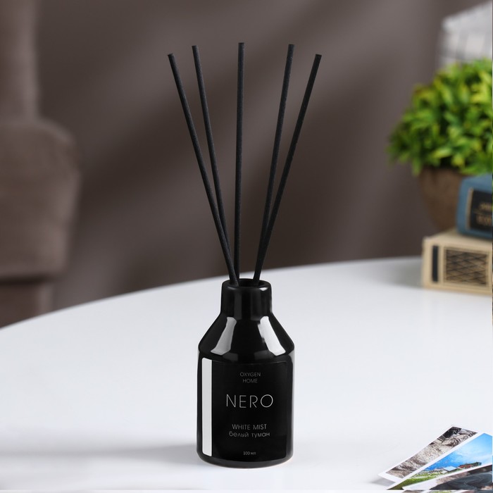 

Диффузор ароматический в фарфоре NERO "White mist", 100 мл, розмарин и грейпфрут