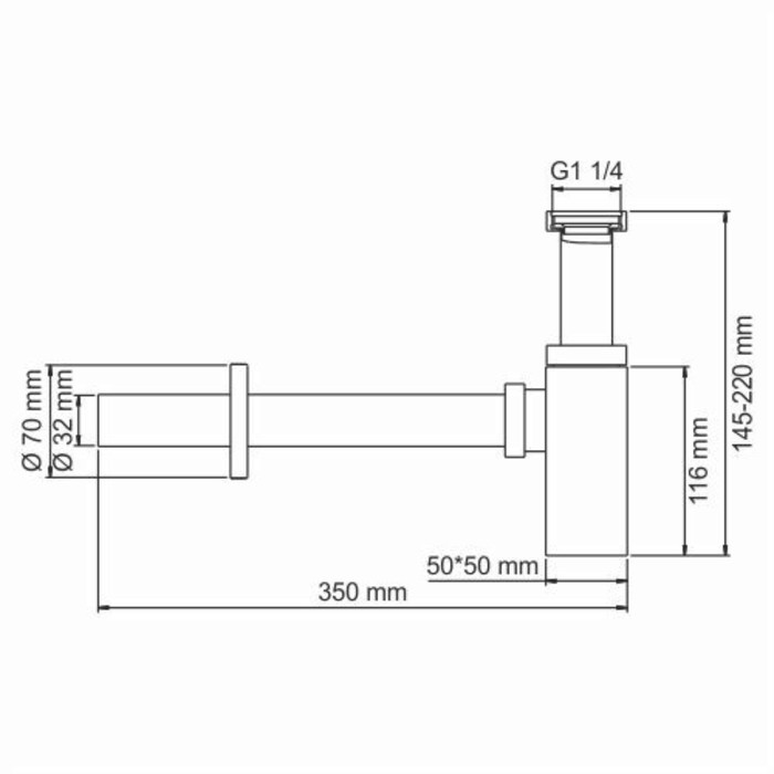 Сифон для раковины WasserKRAFT A096, 1 1/4