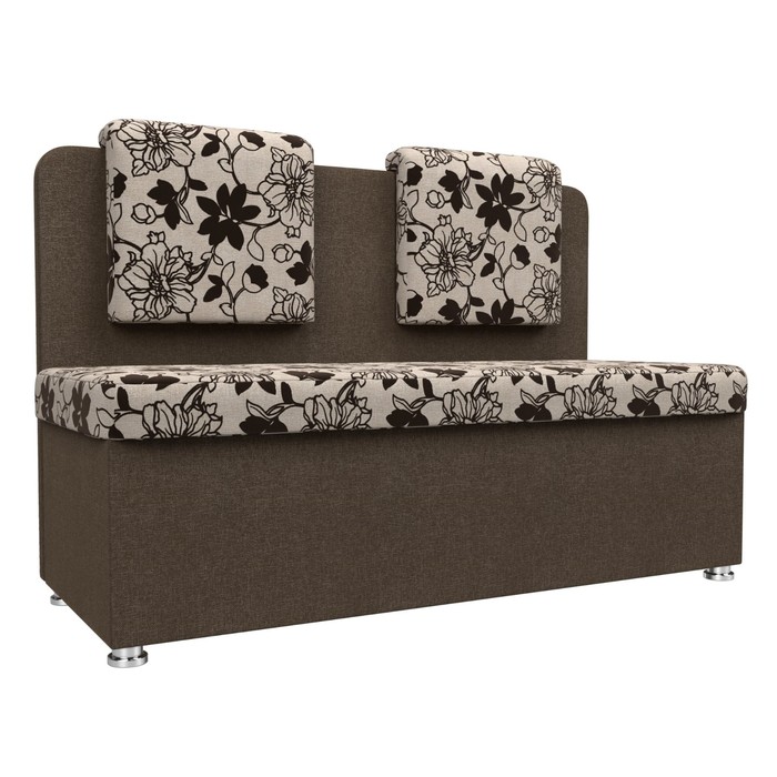 Кухонный диван «Маккон», 2-х местный, рогожка, цвет цветы / коричневый 27675