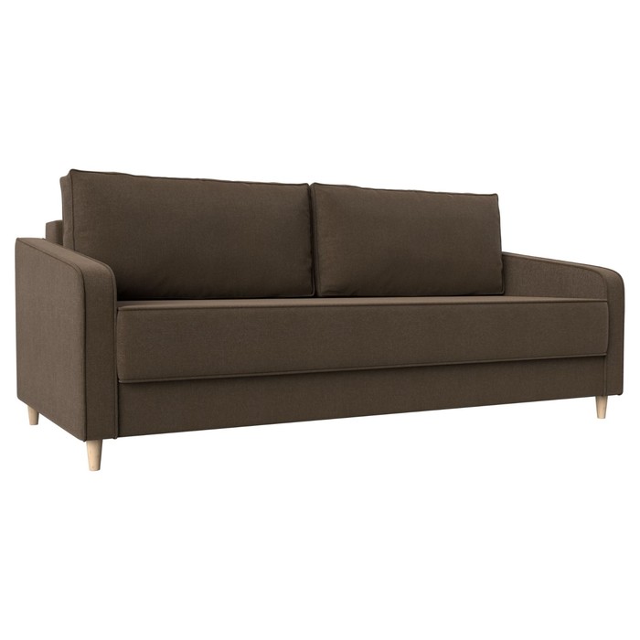 Прямой диван «Варшава», механизм пантограф, рогожка, цвет коричневый