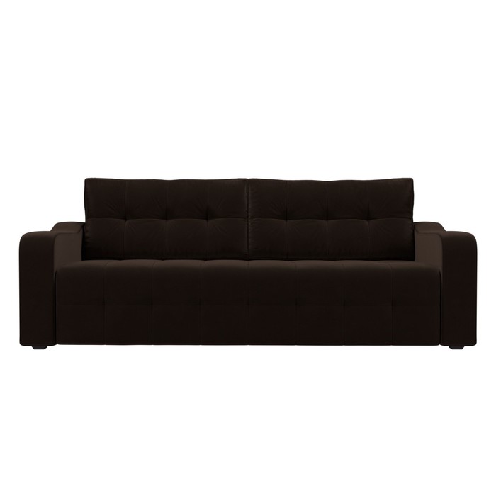 Прямой диван «Лиссабон», механизм еврокнижка, микровельвет, цвет коричневый прямой диван сайгон механизм еврокнижка микровельвет цвет коричневый