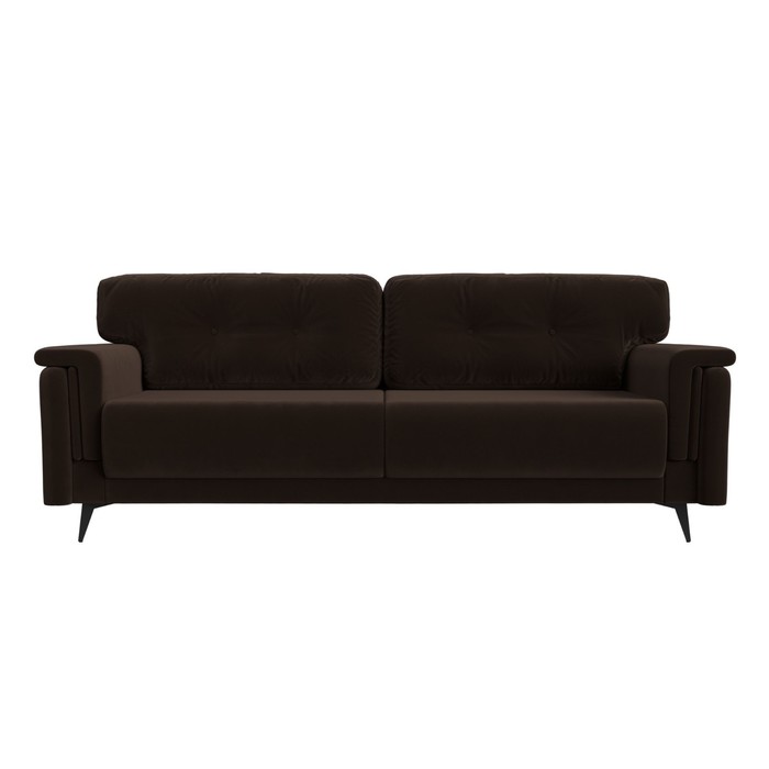 Прямой диван «Оксфорд», механизм пантограф, микровельвет, цвет коричневый
