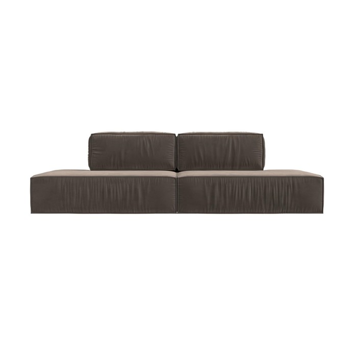 цена Прямой диван «Прага лофт», механизм еврокнижка, велюр, цвет коричневый
