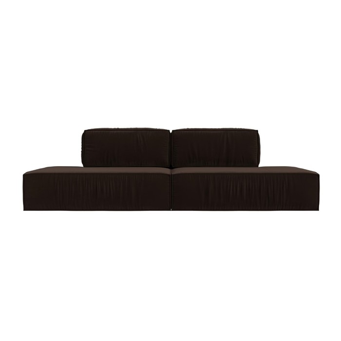 цена Прямой диван «Прага лофт», механизм еврокнижка, микровельвет, цвет коричневый