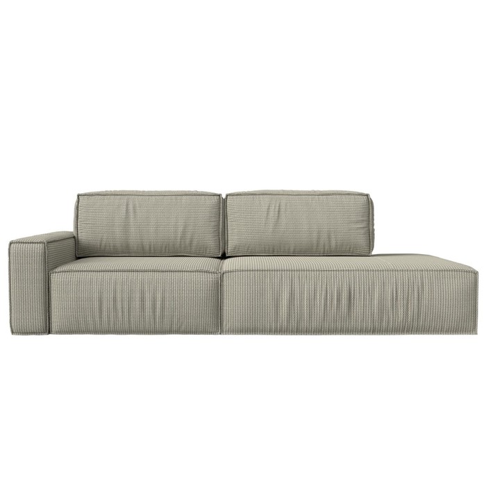Прямой диван «Прага модерн», еврокнижка, подлокотник слева, рогожка, цвет корфу 02