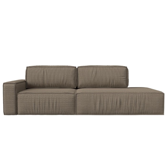 Прямой диван «Прага модерн», еврокнижка, подлокотник слева, рогожка, цвет корфу 03