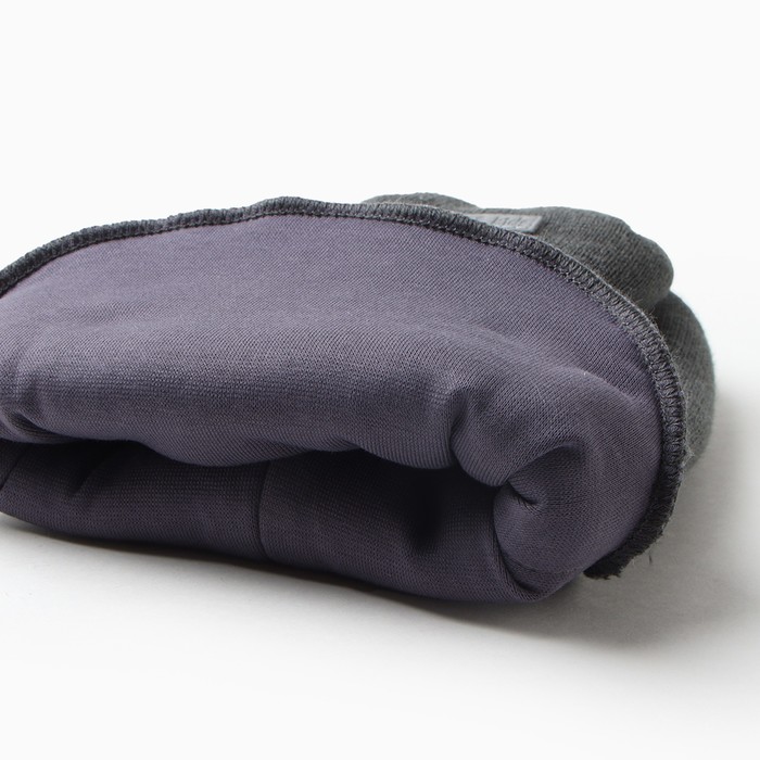 фото Шапка-шлем детский, цвет графит, размер 44-46 мегашапка